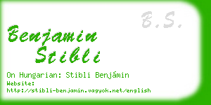 benjamin stibli business card